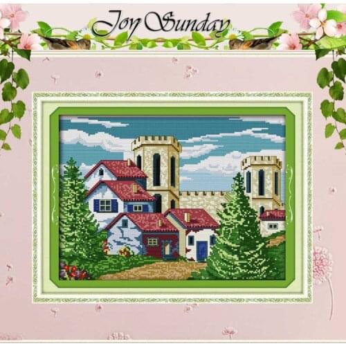 Little Castle Patterns Counted Cross Stitch 11 14CT Cross Stitch Set Wholesale Scenery Cross-stitch Kit Embroidery Needlework