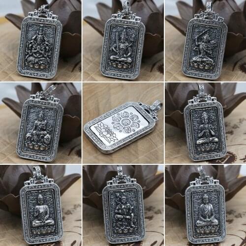 NEW! 100% 925 Silver Buddha Statue Pendant Thai Sterling Silver Buddha Pendant the Chinese Zodiac years Buddha Amulet Pendant