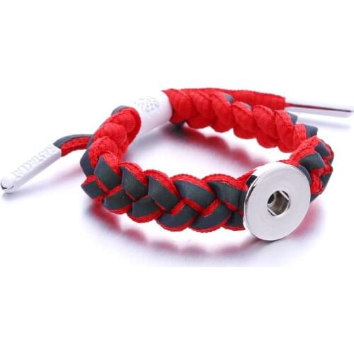 New Fashion Braided Leather Snap Button Bracelet Fit 20MM 18MM Snap Jewelry Handmade Leather 18mm Snap Bracelets Button Jewelry