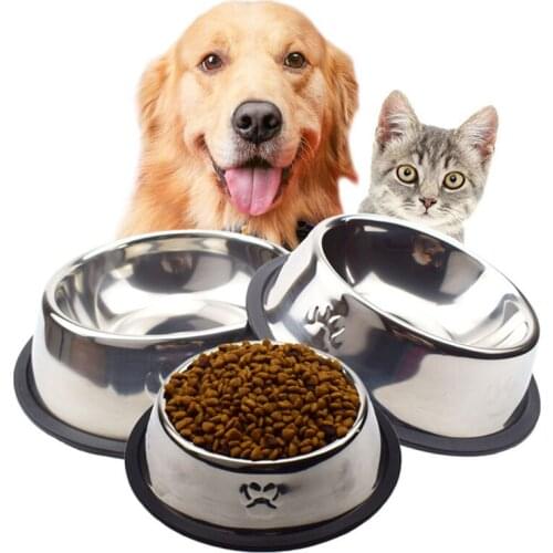 New Upgrad Dog Cat Bowls Stainless Steel Travel Footprint Feeding Feeder Water Bowl For Puppy Cat Outdoor Food Dish Pet Supplies