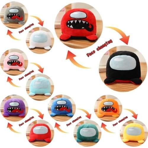 Flip two-sided Plush Stuffed Doll Toy Different Sides To Show Different Moods Soft Simulation Plush Toys New