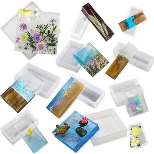DIY Craft Silicone Mold DIY Square Rectangle Exopy Resin Mirror Crafts Jewelry Decoration