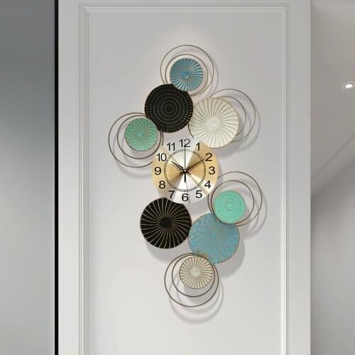 Modern design wall clock metal gold mute elegant art wall clock Creativity luxury Round wandklok wall hanging decor DK50WC