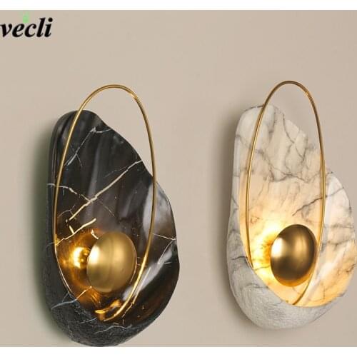 Modern Resin Wall Lamps Creative Shell Shape Bedside Led Wall Light TV Background Wall Corridor Sconce Lamp Nordic Home Deco