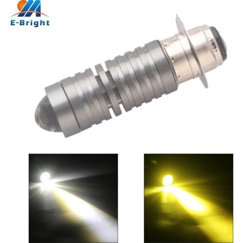 Led Motorcycle Headlight P15D 20W White/Yellow Scooter Headlamp 12V 24V DC High Low Beam Spotlight Electric Car Bulbs 1PC