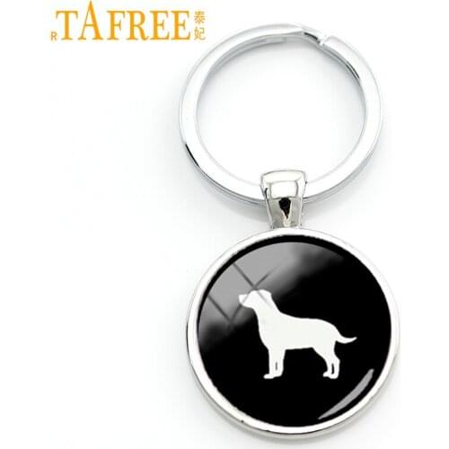 TAFREE Lovely pet dog pendant keychain jewelry cute Labrador Retriever Dog silhouette picture key chain pet lovers gift KC367