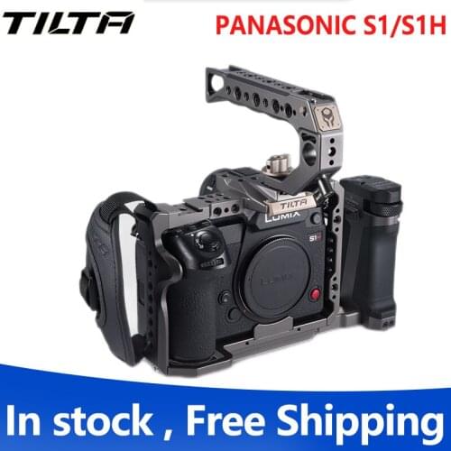 TILTA Camera Cage For PANASONIN S1 S1H S1R DSLR Camera W/ Cold Shoe Mount For Micrphone Flash Light TA-T38-FCC-B Black S1H Cage