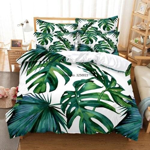 Tropical Leaves Bedding Set Duvet Cover Set 3d Bedding Digital Printing Bed Linen Queen Size Bedding Set Fashion Design