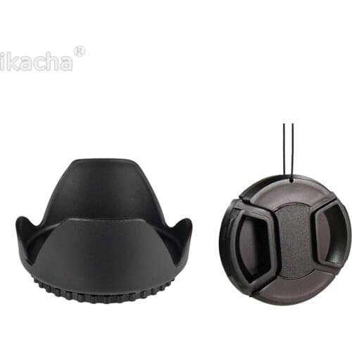 Universal 49 52 55 58 62 67 72 77 82mm Petal Flower Lens Hood +Lens Cap For Canon Nikon Sony All Camera Lens