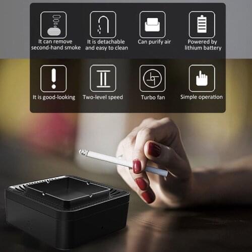 USB Rechargeable Smokeless Ashtray Secondhand Smoke Air Filter Purifier for Home Office Car SCIE999