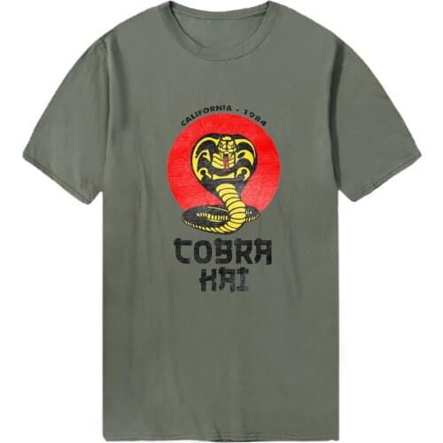Hip Hop Cobra kai Men T-shirts Print Cotton Oversize Tshirts Military Punk Style Tees Funny Clothing Tops Male Homme Camiaetas