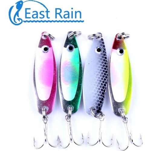 East Rain Spoon Spinner Fishing Lures Artificia Hard Bait Freshwater Saltwater Fishing 5cm/6g 4pcs/lot Free Shipping