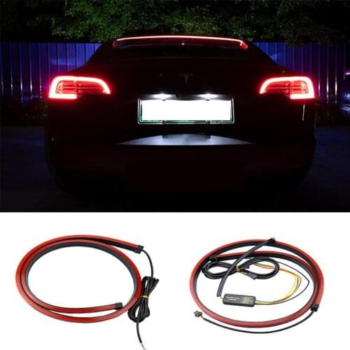 Rear Windshield LED Taillight Automotive Multifunctional Brake Light Strip Signal Flow Light 103CM
