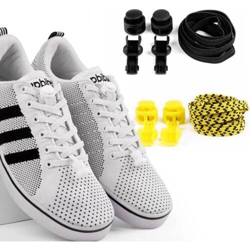 1 Pair Stretching Lock Elastic Shoelaces High Quality No Tie Shoelace Flat Outdoor Leisure Sneakers Lazy Laces Unisex