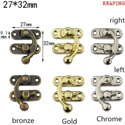 10pcs 32x27mm Antique Bronze Iron Padlock Hasp Hook Lock For Mini Jewelry Wooden Box With Screws Furniture Hardware