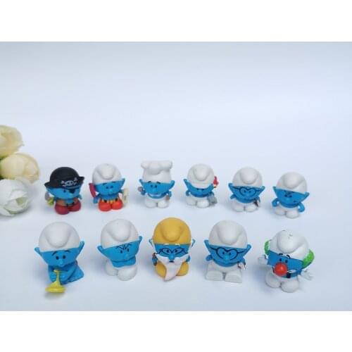 10pcs random sent Cute Blue boy spirit Cartoon characters figure model baby toys