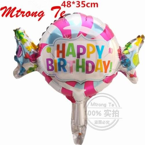 10pcs Mini 48x35cm Happy Birthday Sweet Shop Foil Balloons Cartoon Design Candy Balloon Kids Birthday Party Supplies Decoration