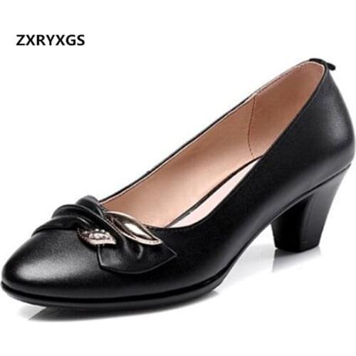 2021 Beautifully Decorated Fashion Shoes High Heels Plus Size 100% Genuine Leather Shoes Woman White-collar Fashion Casual Shoes