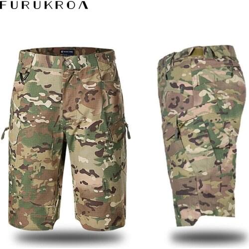 2021 Summer Men Hunting Shorts Camouflage Durable Tactical Short Quality Joggers Military Hiking Loose Cargo Shorts Homme X791B