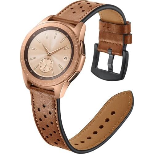 22mm 20mm Leather Strap For Samsung Galaxy Watch 46mm 42mm Active 2 44mm 40mm Watchbands For Galaxy Watch 3 Huawei Watch GT 2
