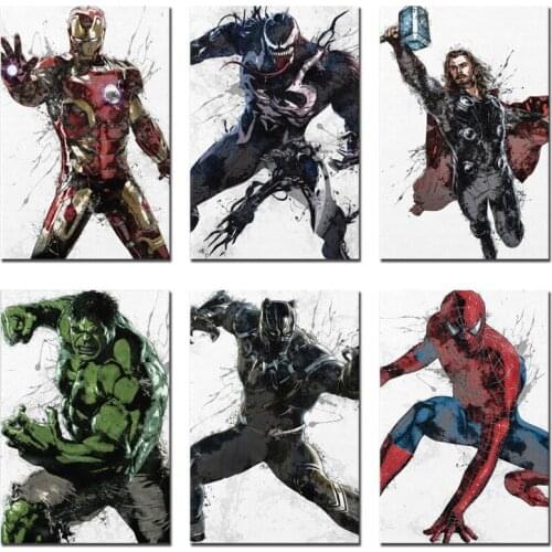 5D Diamond Painting Full Square Drill Embroidery Marvel Superhero Comics Diamond Embroidery Handcraft Kit For Home Decoration
