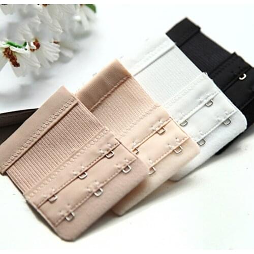 6/8Pcs 2 Row 3 Hooks Bra Extender for Womens Nylon Elastic Bra Extension Strap Hook Clip Expander Adjustable Belt Buckle