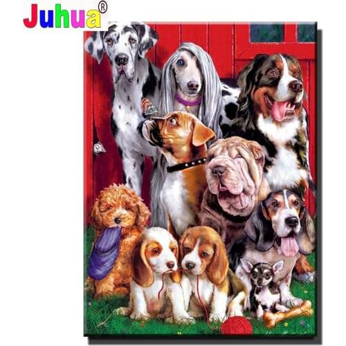 Diy 5d Diamond Painting "Saint Bernard Dog" Cross Stitch Square Round Diamond Embroidery Handwork Rhinestone Animal Family Art