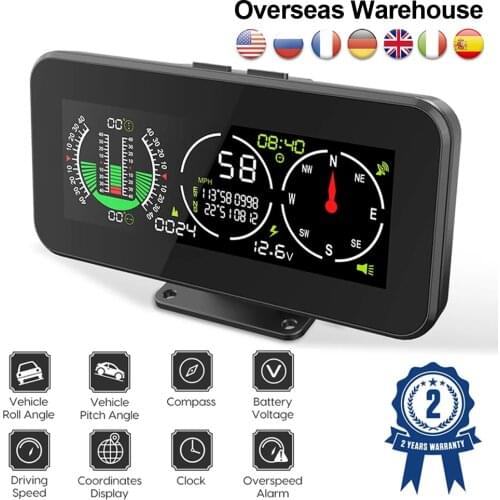 MR CARTOOL M60 Car GPS Speed Slope with Compass Inclinometer Speedometer Digital Clock Multifunction Meter Off Road