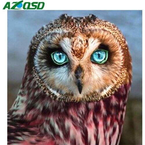 AZQSD 5d Diamond Painting Owl Diamond Embroidery Animal Handmade Rhinestones Gift Home Decor Needlework Cross Stitch