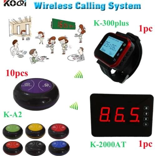 Ycall Wireless pager system 1 touch screen 1 wrist pager receiver 10 table buttons for restaurant equipment