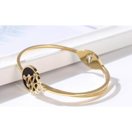 Classic Rhombic Cross CZ Crystal Bracelets Bangles For Women Girls Stainless Steel Crystal Triangle Bangle Cuff Bracelet Jewelry