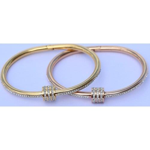 Bracelet Luxury Woman Brand Crystal Bangles For Bead Stainless Steel Letter Bangle Fashion Jewelry Best Gift For Friend