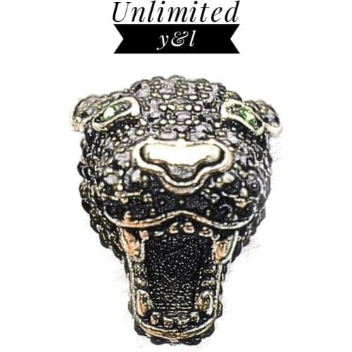 Leopard Panther Head Beads Charms for Jewelry Making 925 Sterling Silver Punk DIY Bracelets Necklace Accessories Cool Men Gift