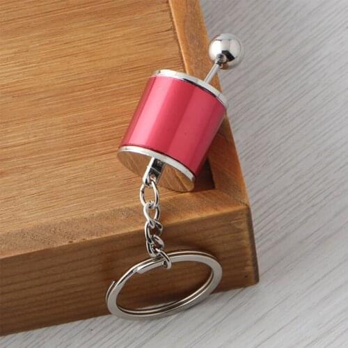 Colorful Car Key Chain 6 Speed Manual Transmission Gear Shaped Lever Shift Knob Type Portable Auto Metal Pendant Decoration