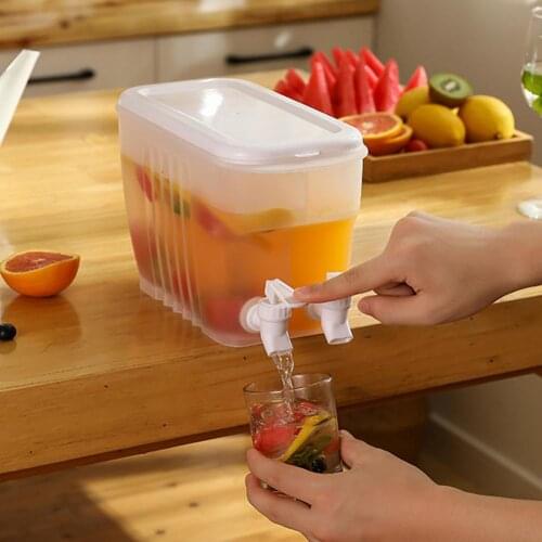 Cold Kettle Cold Water Bottle Double Faucet Large Capacity Storage For Fruit Juice Fruit Teapot Lemon Bucket Water Bottle