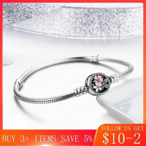 CodeMonkey 100% Real Sterling Silver Flower Original Bracelet Fit CodeMonkey Beads Charms DIY Jewelry Gift For Women CMC919