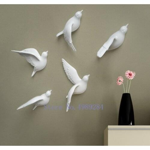 Creative Resin Little bird Wall decoration 3D Home decor wall hangings Decorative accessories Modern crafts Background wall