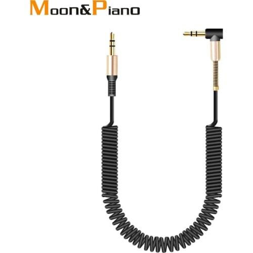 Elasticity Stereo 90 Degree Right Angle AUX Cable Extended 3.5mm Jack Male To Male Car Auto Audio Cable Cord For Mobile phone
