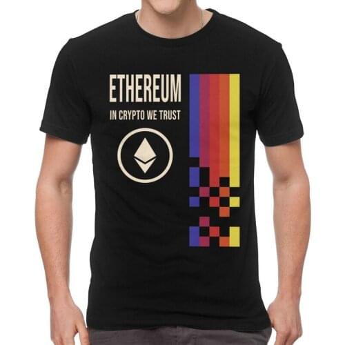 Ethereum In Crypto We Trust T Shirts Men Short Sleeve Cotton T-shirts Currency Crypto Cryptocurrency ETH Tee Tops Novelty Tshirt