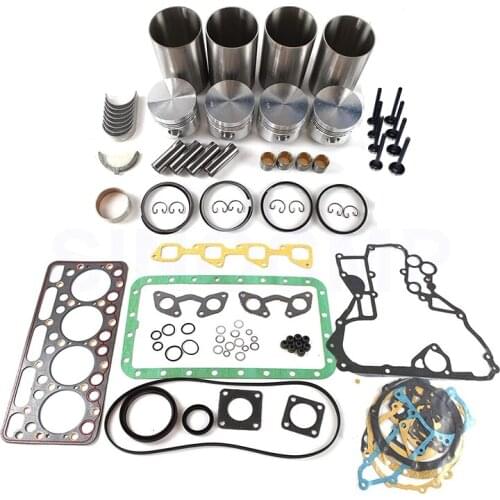 Overhaul Rebuild Kit With Valve Full Gasket Piston Ring Bearing Sleeve For Bobcat Skid Steer Loader 733 743 1600 743B 743DS