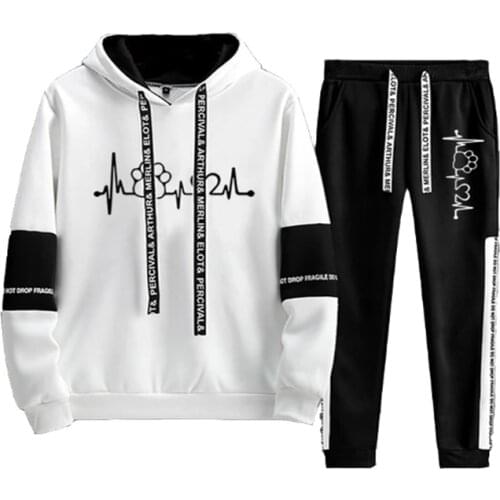 Casual Tracksuit Women Sets 2 Pieces Set Sweatshirts Pullover Hoodies and Long Black Pants Suits Female Outfits Sweatpants