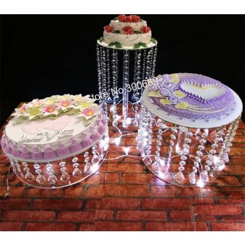 New Wedding Cake Stand Crystal Cake Holder Round Crystal Cake Stand Clear Acrylic Pendant Cake Pop Tower table centrepieces