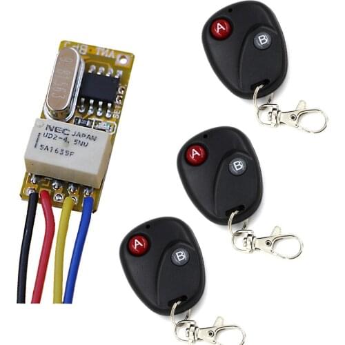 Mini Remote Switch 3.5V 3.7V 4.5V 5V6V 9V 12V Micro Wireless Relay Switch NO COM NC Small Relay Receiver Transmitter Door Lock