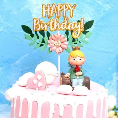 Fashion Happy Birthday Cake Decoration Card Birthday Baking Decoration Baby Shower DIY Cake Insert Card Wedding Decoration