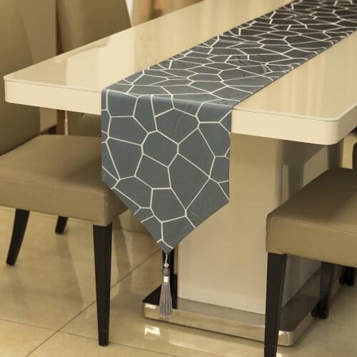 Fashion Dark Grey Geometric Table Runner Wedding Decor Home Modern Simple Style Table flag Placemat Tea table cover 32x210cm