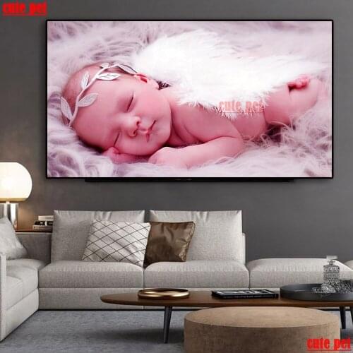 Cute pet mosaic full Square round drill Sleeping baby puzzle Diy diamond painting cross stitch Embroidery home Decoration art