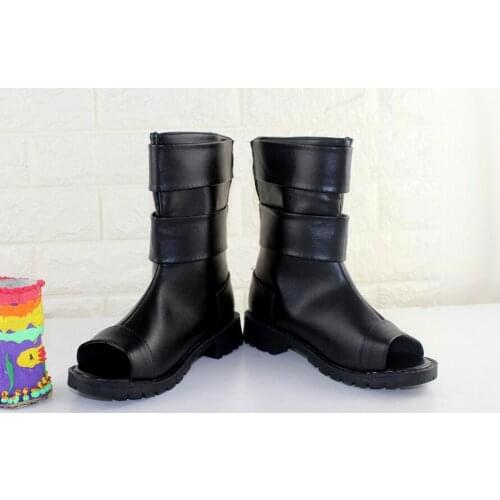 Naruto Cosplay Shoes Akatsuki Nanja Uzumaki Sakura Sasuke Black PU Soft Sandals Ninja Boots Kakashi Shoes for women men