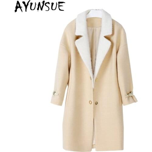 Autumn Winter Wool Coat Women Woolen Female Jacket Long Womens Jackets Woman Coats Korean Casacas Para Mujer KJ332