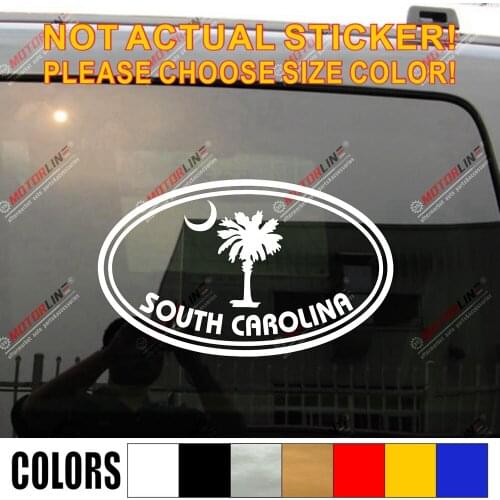 Palmetto Tree South Carolina Decal Sticker Oval Car Vinyl pick size color die cut no background