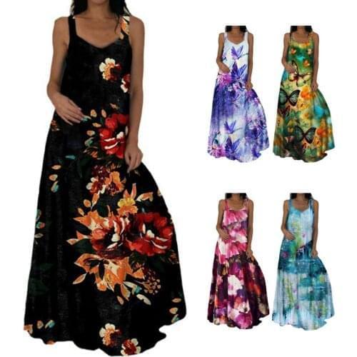 2021 Printed dress strapless off-shoulder mopping dress